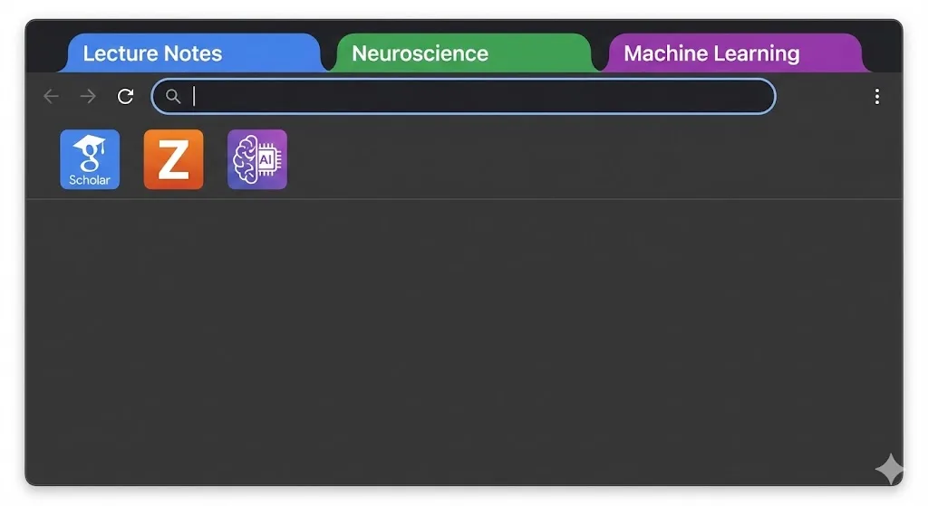 Student's browser: Research tabs, citation tools, note-taking apps