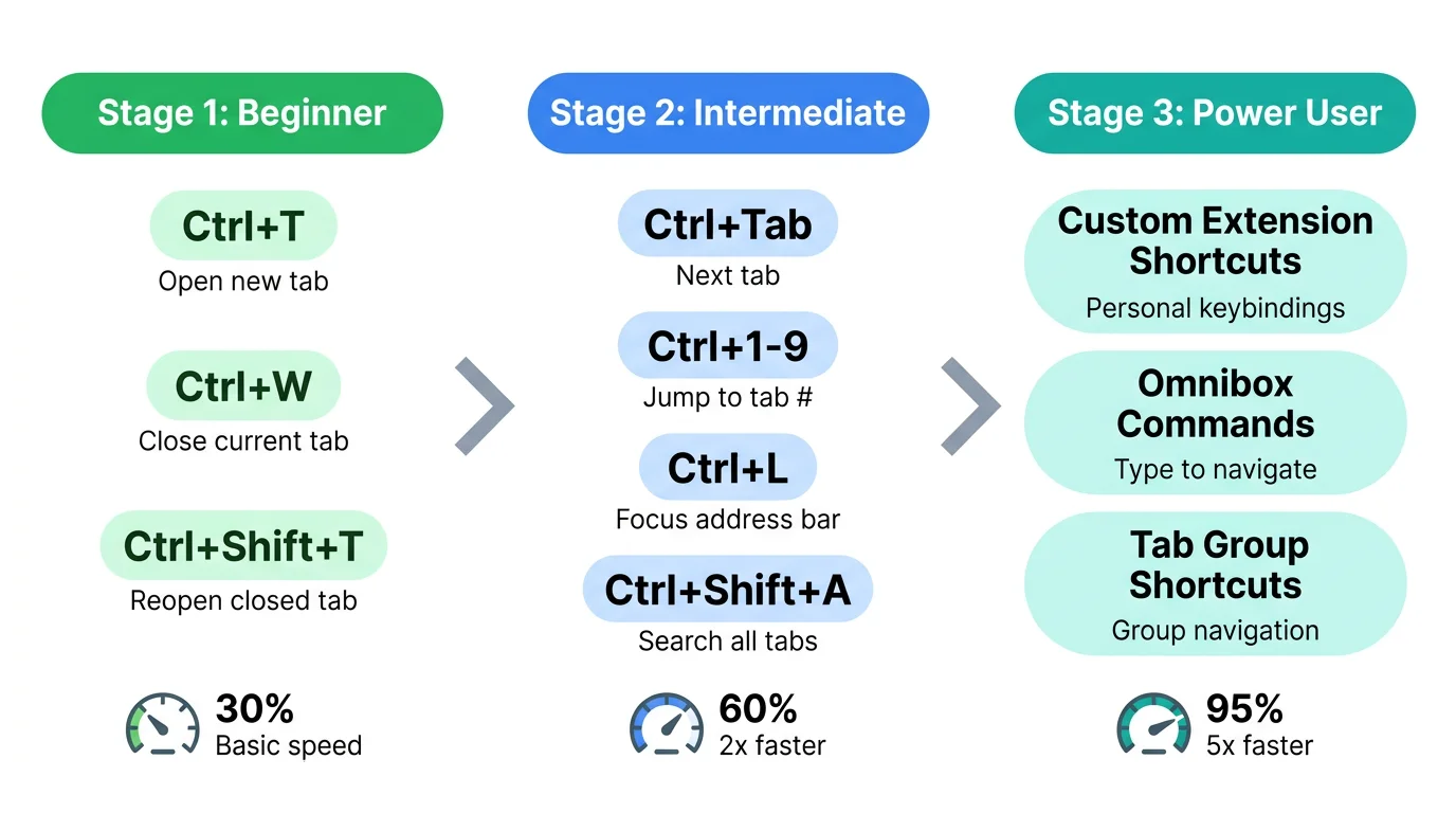 Chrome tab keyboard shortcut reference cheat sheet