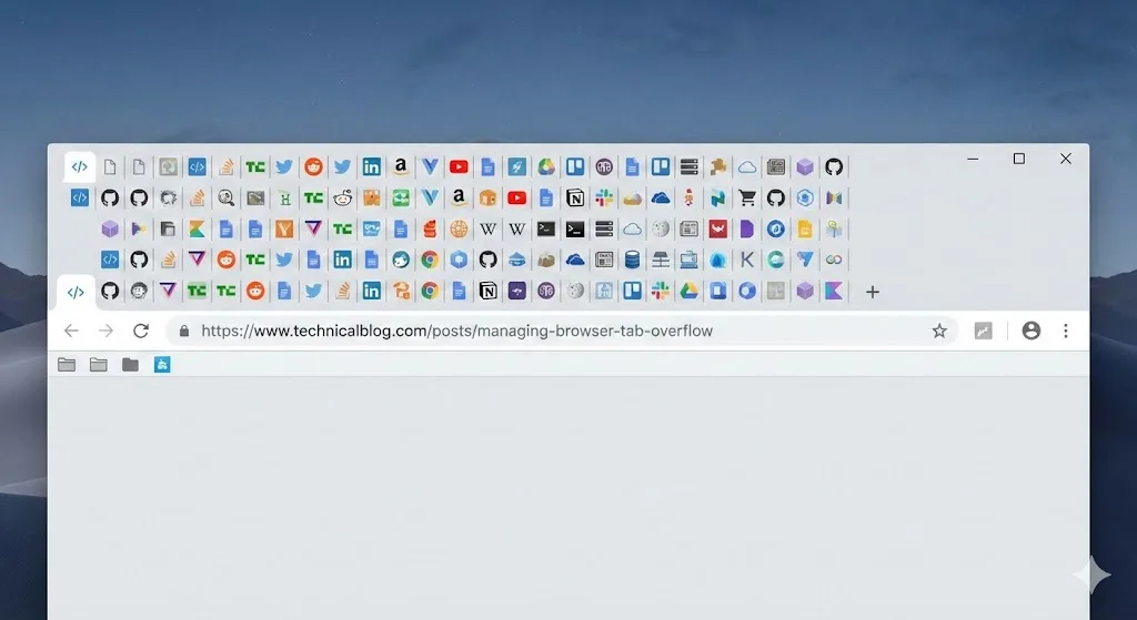 Chrome with maximum tabs open showing performance degradation