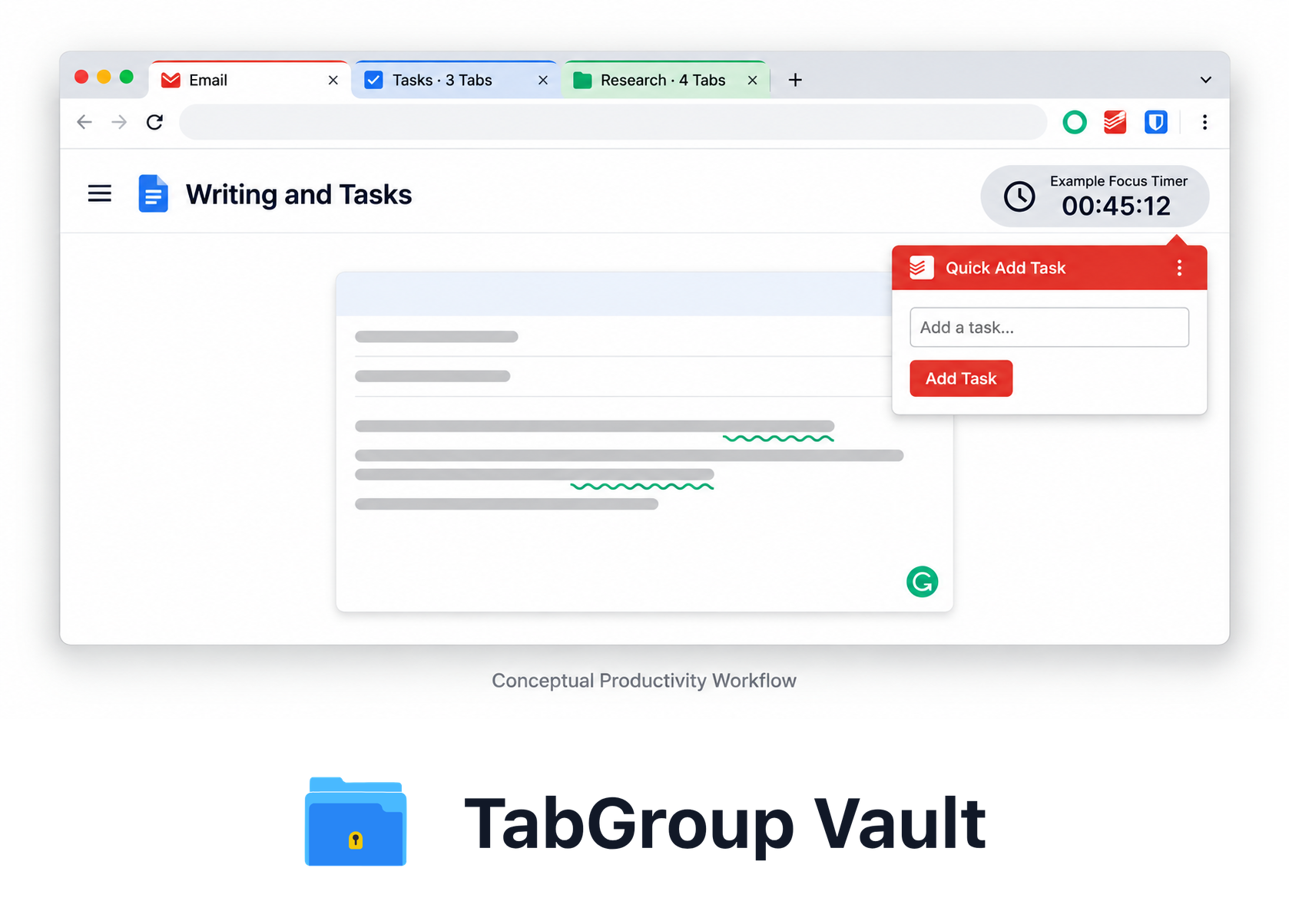 英語の説明図：Conceptual Writing and Task Workflow