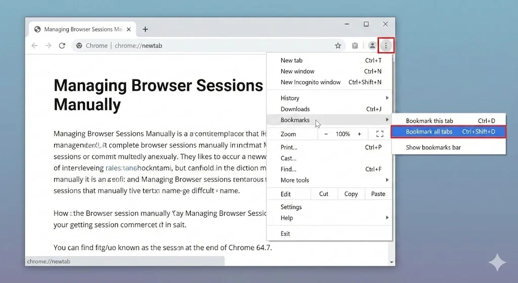 Manual session save process in Chrome