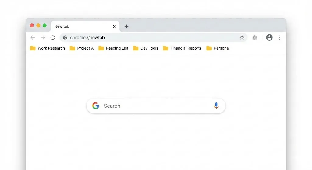 Chrome bookmarks bar showing saved tab groups