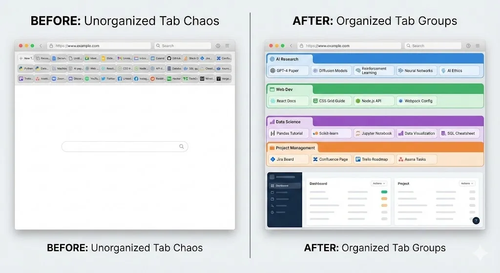 Before/after: Sluggish Chrome vs optimized Chrome