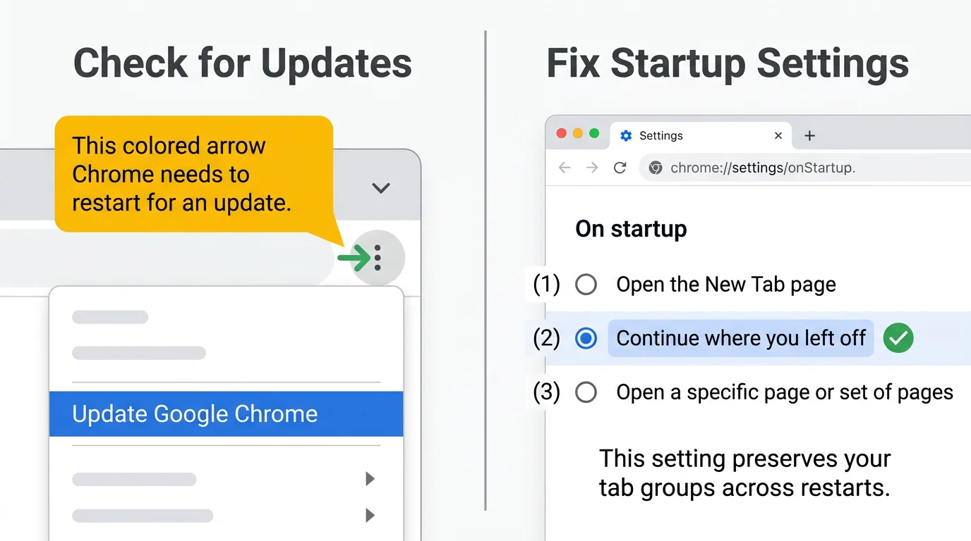 Independent backup solution to permanently prevent tab group loss
