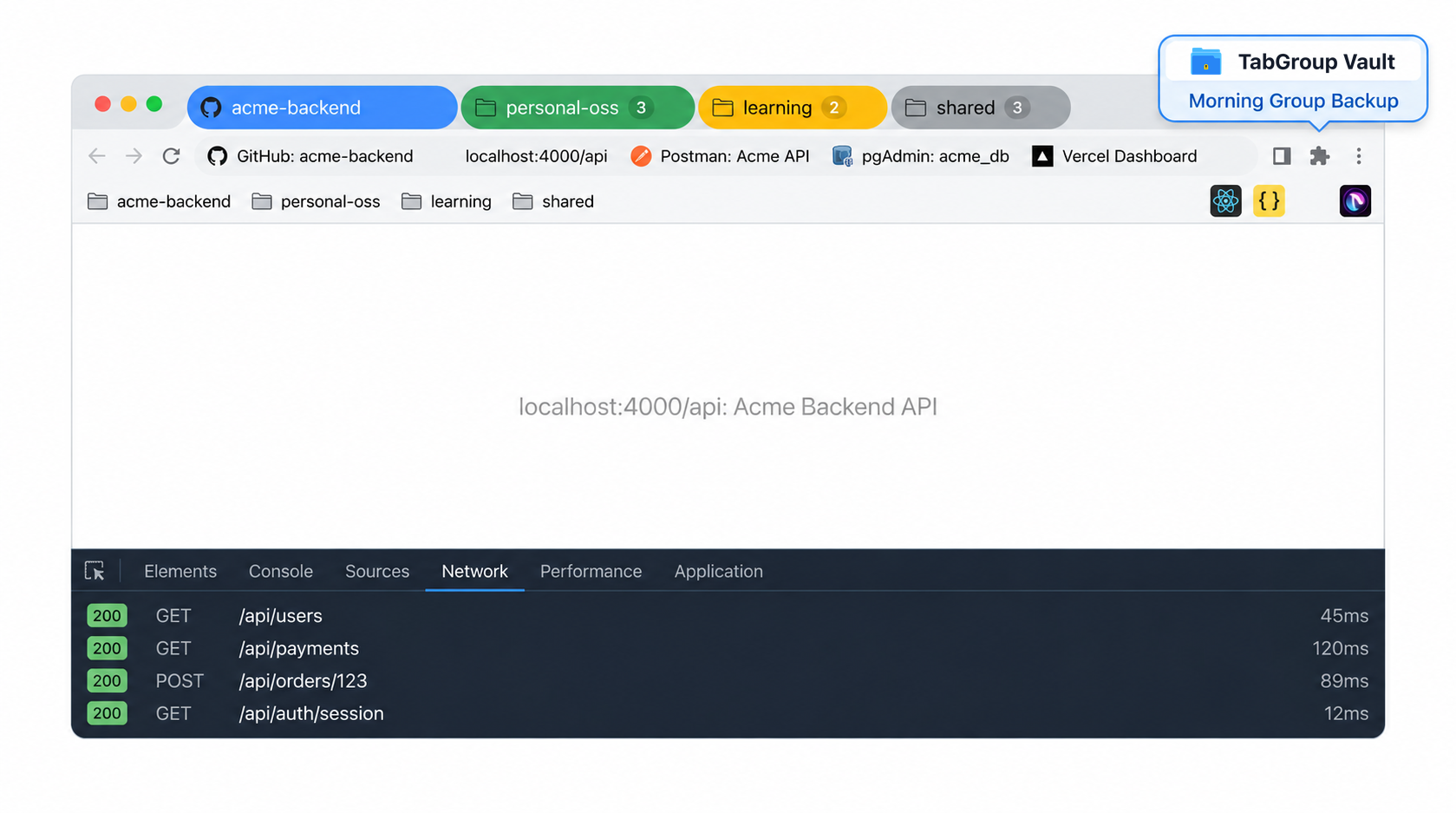 Morning routine restoring project Tab Groups